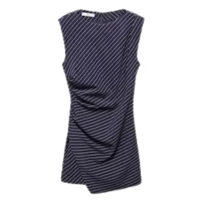 Mango Short Pinstripe Dress in navy