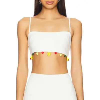 white Tyler McGillvary top with charms