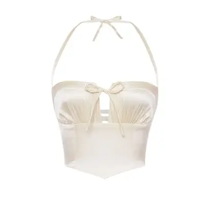 satin cream corset