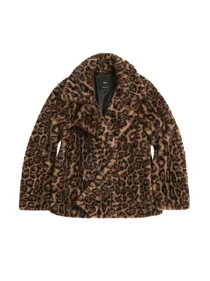 spotted leopard print fuzzy jacket