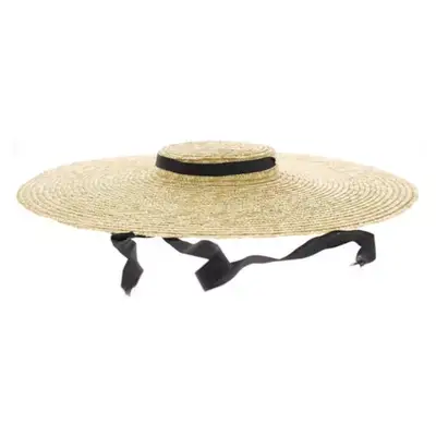 Bazarchic Traditional Straw Hat from Provence in natural with black ribbon