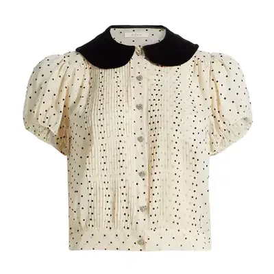 Re Ona Signature Long Sleeve Top in black on model