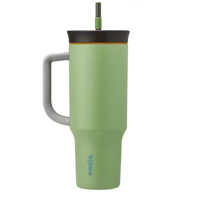Green Owala Tumbler on white background