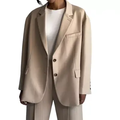 oversized blazer in light beige