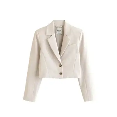 cropped cream blazer