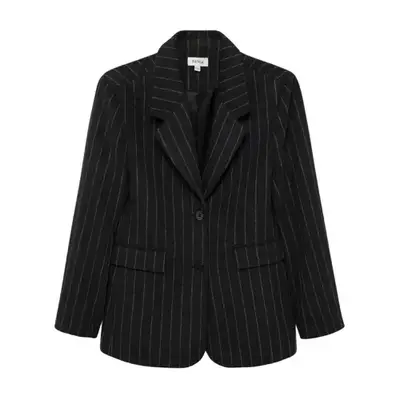 pinstripe blazer in black