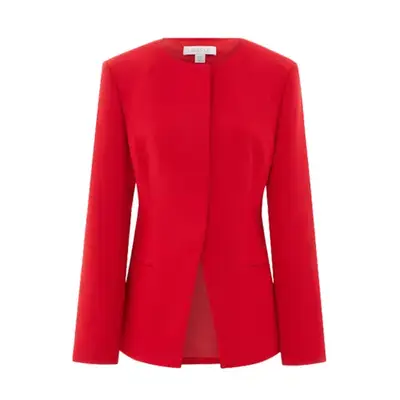 fitted red blazer
