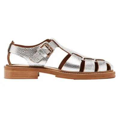 La Canadienne Renew Leather Fisherman Sandal in silver
