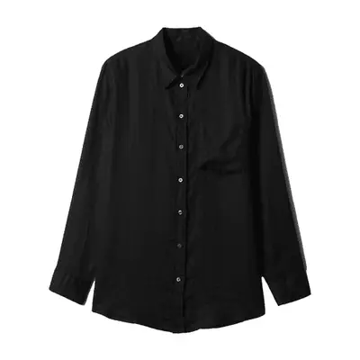 Gap 100% Linen Boyfriend Shirt in black
