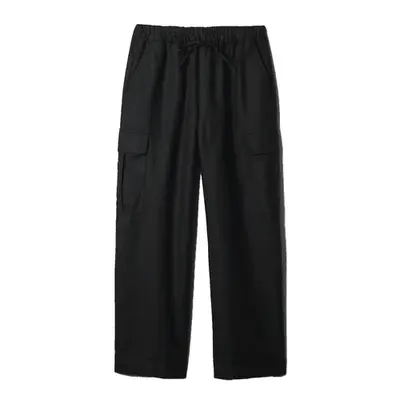 Gap Mid-Rise Linen-Cotton Pull-On Cargo Pants in black