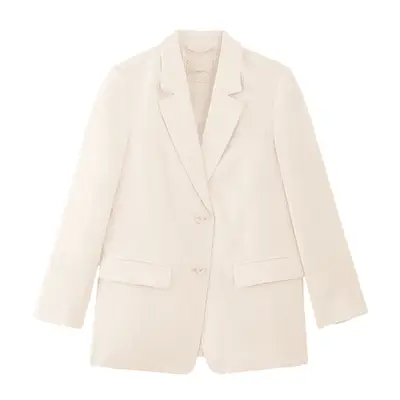Everlane The Oversized Blazer in linen in bone off-white