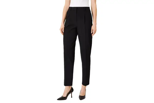 Ann Taylor The High Rise Pleated Taper Pant in Seasonless Stretch