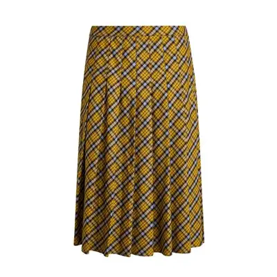 Guizio Gibson Pleated Skirt in plaid yellow