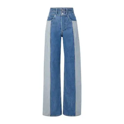 Veronica Beard Taylor two-tone wide leg jeans