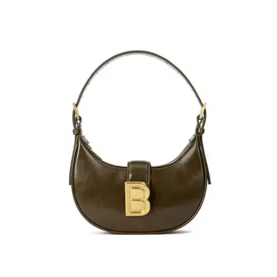 Brandon Blackwood Luna Bag in olive green oil leather with brass hardware