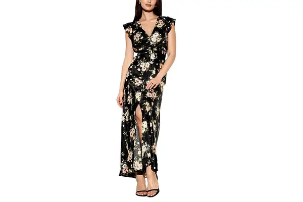 Old Navy The Occasion by Old Navy Flutter-Sleeve Satin Maxi Dress