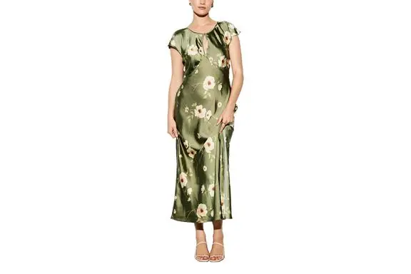 The Occasion by Old Navy Flutter-Sleeve Keyhole Satin Maxi Dress