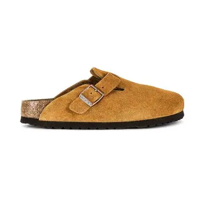 camel Birkenstock soft footbed clog