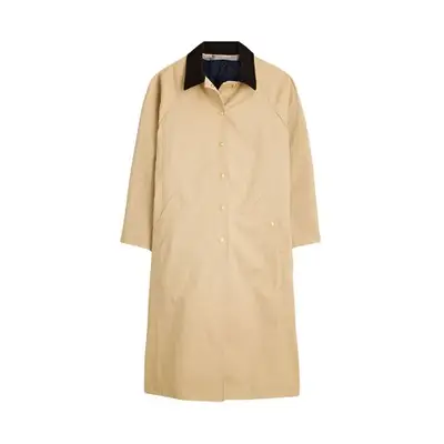 J.Crew long barn jacket in khaki waxed cotton twill