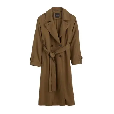 dark khaki trench coat with belt