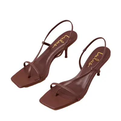 Lulus Toinette Brown Strappy Slingback High Heel Sandals