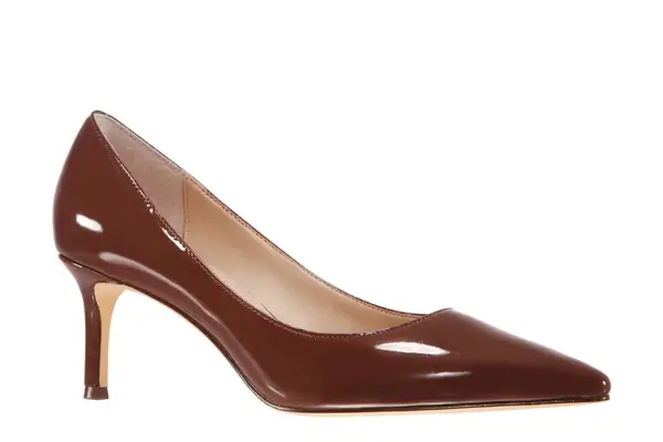 Nina60 Latte Patent Leatherette Mid-Heel Classic Pump