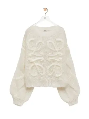 Cream Loewe sweater with textured knit design
