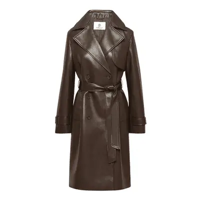 Babaton New Tabloid Trench Coat in rich mocha brown