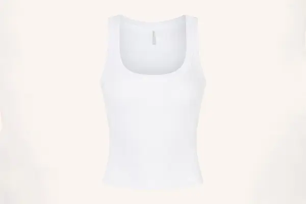 Gooseberry Rib Tank White Les Girls