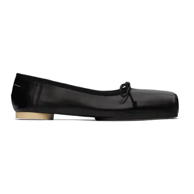 MM6 Maison Margiela Black Square Toe Ballerina Flats
