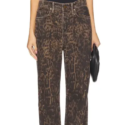 AllSaints Blake Wide Leg jeans in brown leopard print