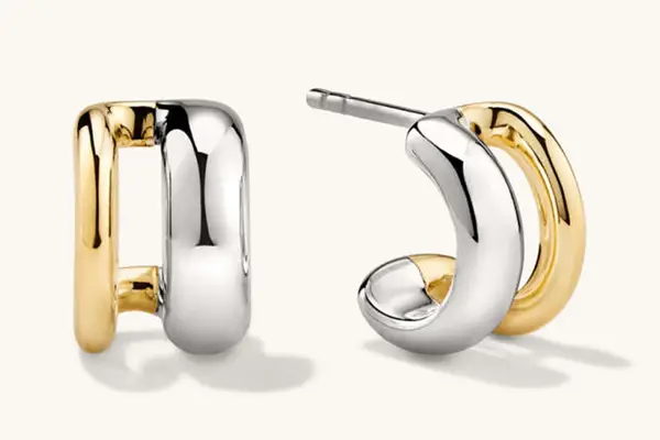 Mejuri Duet Mixed Huggie Hoops