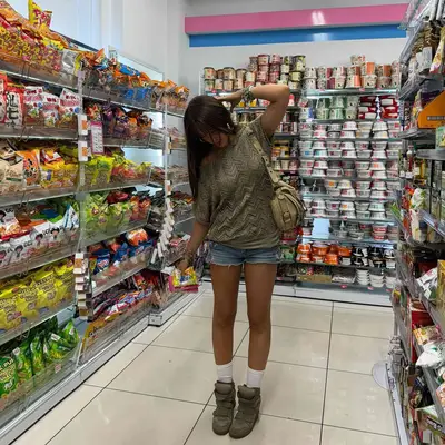 woman wearing wedge sneakers