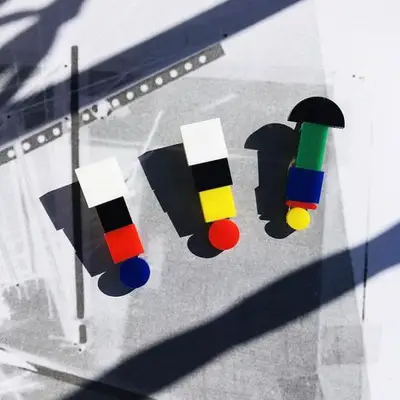 Acrylic Geometric De Stijl Hair Clip