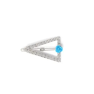 Triangle Crystal & Resin Rose Hair Clip
