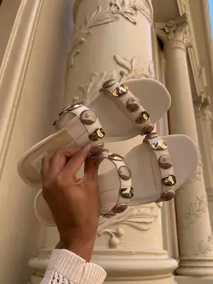 Zara Satin Finish Platform Sandals in dark brown