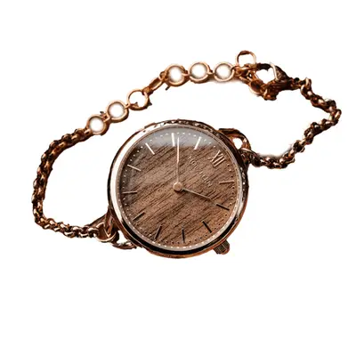 Holzkern Blissed Watch in walnut and rose gold