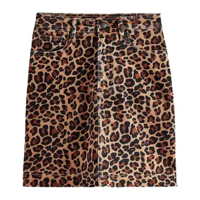 Boden Nell Printed Mini Skirt in leopard denim