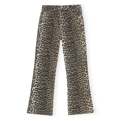 Ganni Betzy Cropped Jeans in leopard print