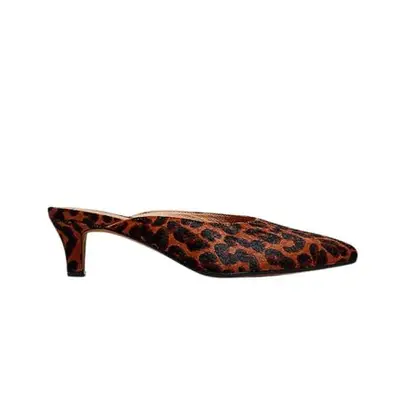 Madewell The Taye Mule in dark carob leopard calf hair