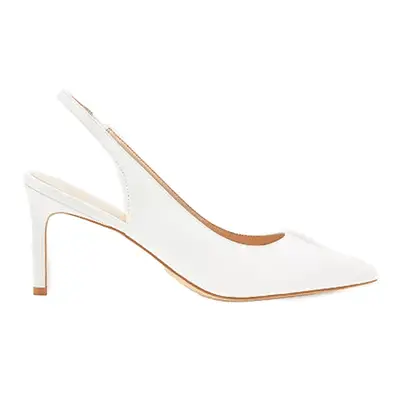 Stuart Weitzman Dancer 75 Slingback Pump in white leather
