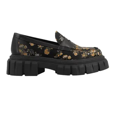 Taft The Flora Loafer in black with neutral floral design