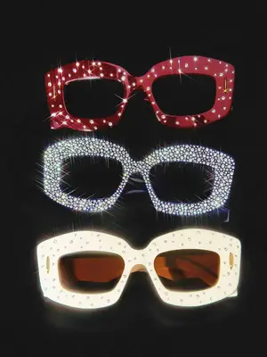 Oliver Peoples x Khaite 1998c sunglasses in gold with green cat-eye lens