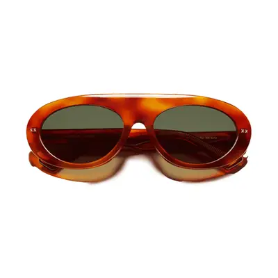 Lexxola Lulu Sunglasses in tortoiseshell with gray-green shades