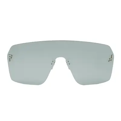 Fendi Crystal FF Metal Shield Sunglasses in gray
