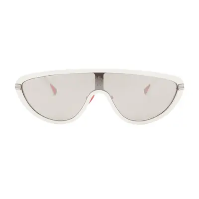Moncler Vitesse Sunglasses in white shield style with red accents
