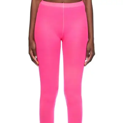 Comme des Garcons Pink Elasticized Tights on model