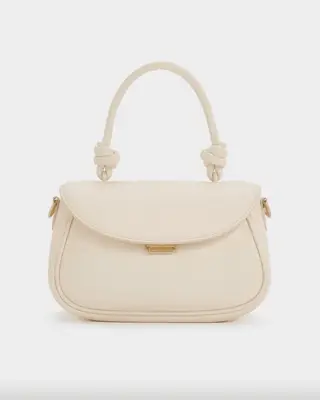Charles & Keith Sammie Knotted-Handle Front-Flap Bag