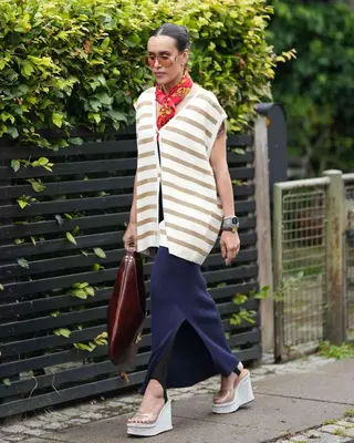 Margaux The Lena Sandal in gold crinkle nappa leather