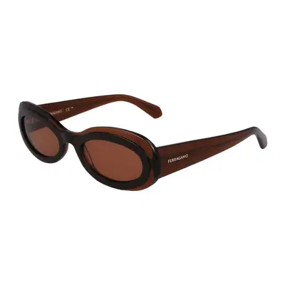 Ferragamo Classic Logo Acetate Oval Sunglasses